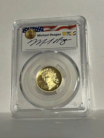 1988-W $5 Olympic Gold Commemorative PCGS PR69DCAM - Michael Reagan Signature Cover