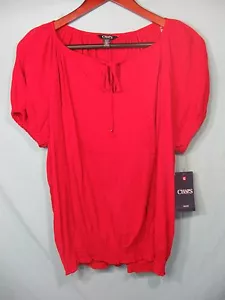 Neu mit Etikett Chaps by Ralph Lauren Damenoberteil rot zum Binden - Bild 1 von 4