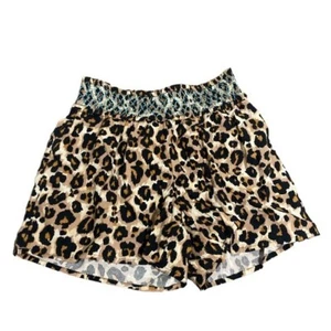 Justice Cheetah 🐆 Print Hot Pants High Waisted Boho Shorts - Size Girls 14 / 16 - Picture 1 of 2