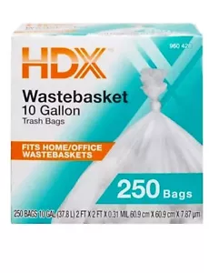 HDX Clear Waste Liner Trash 10 Gallon Bags - 250 PC. - Picture 1 of 5