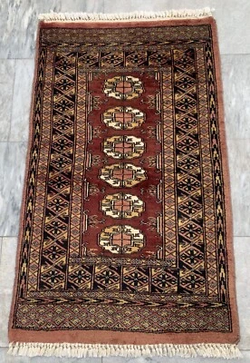 2x3 Vintage Afghan Handwoven Rug Boho Medallion Rug Bedroom Oushak Design Rug - Image 1 of 4