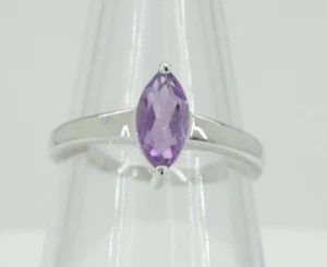 0,83 Carati Ametista Anello 925 Argento Violetto Pietra Preziosa 58/8/18,5 - Foto 1 di 9