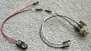 SOLDERLESS Wiring OUTPUT JACK Switchcraft Battery Clip for Active emg 9v Guitar - Picture 1 of 1