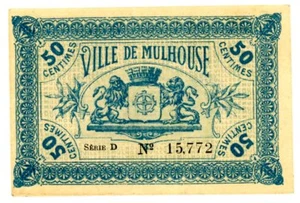 France/Ville De Mulhouse … 50 Centimes … 1920 … *XF-AU* - Picture 1 of 2