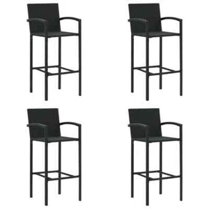Barhocker 4 Stk. Schwarz Poly Rattan - Bild 1 von 8