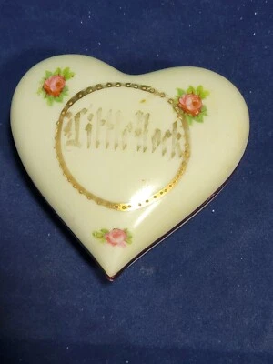 心形陶瓷饰品盒,小石城,阿肯色州,德国制造 — 第 1/4 张图片