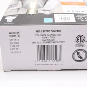 (2-Pk) Feit Electric Filament CEC Clear Ceiling Fan LED Light Bulb Soft White - Picture 1 of 4