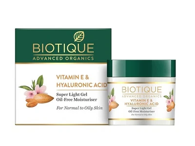 Crema hidratante sin aceite ácido hialurónico con vitamina E biotique 50 g Foto 1 de 3