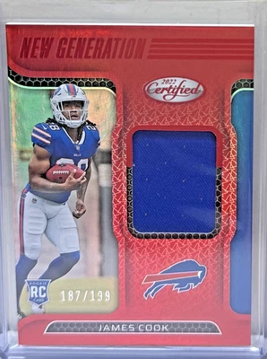 2022 Panini Certified James Cook New Generation Rookie Jersey Mirror Red #/199 - Image 1 of 2