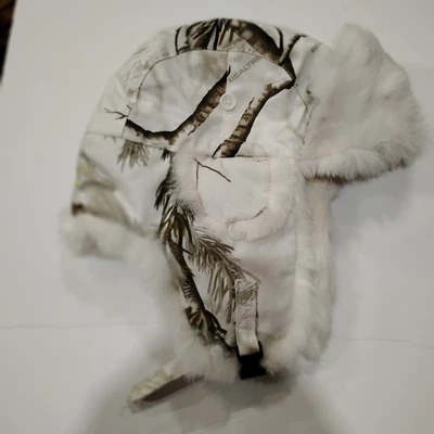 Yukon Tracks Camo & Rabbit Fur Trapper Hunter Hat/Cap Sz XL/L Cold Weather Lined - Image 1 of 4