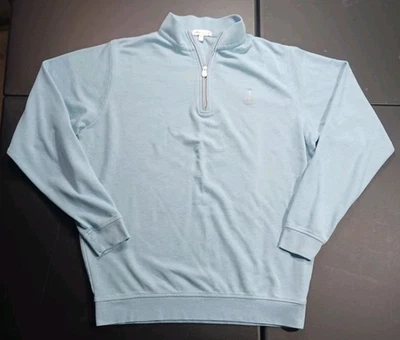Peter Millar 1/4 Zip Pullover Prairie Dunes Light Blue Men's Size Large *FAIR* - Image 1 of 4