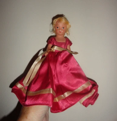 Muñeca Nancy Ann Storybook 6" vintage años 50 en vestido Mohair Compo desconocido como está Foto 1 de 4