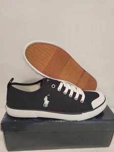 Polo Ralph Lauren Boys Black Camden Lace Up Sneaker size 7 - Picture 1 of 7