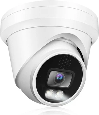 REAL HD 6MP IP POE Turret Camera Color Night Vision Metal Housing 2.8mm w/Mic