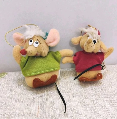 De colección 1988 Walt Disney Cenicienta Ratones Gus y Jaq Ratón Adornos de Navidad Foto 1 de 4