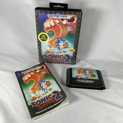Sonic the Hedgehog 2 (Sega Genesis Game, 1992) Not for Resale Complete In Box  - Image 1 of 4