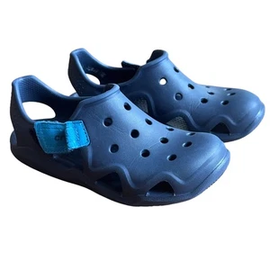 Crocs Kinder Swiftwater Wave Clog dunkelblau Slipper Sandalen Größe J2 Jugend Komfort - Bild 1 von 8