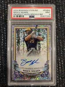 2024 Bowman Sterling Brock Wilken Speckled Auto /99 PSA 9 - Picture 1 of 2