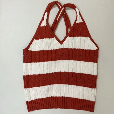 Camiseta sin mangas tejida con cable vintage Deadstock Faded Glory para mujer talla M Nueva Inglaterra costera Foto 1 de 4