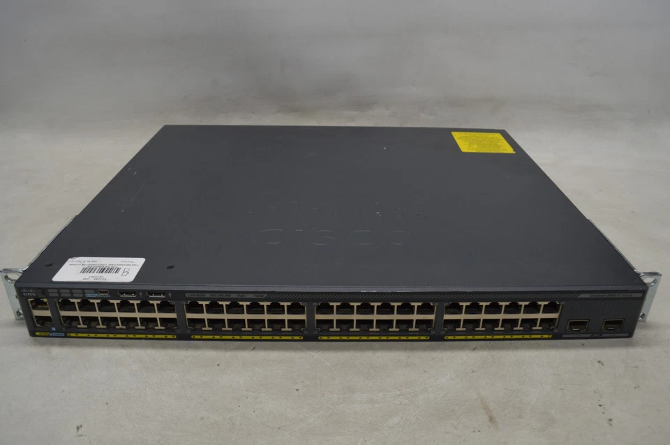Cisco WS-C2960X-48LPD-L 48 Port Network Switch w/IOS File *No Power Cord* - Image 1 of 4