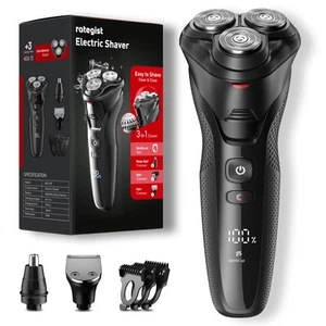 Electric Razor for Men, Rechargeable Shaver, Waterproof Wet Dry Cordless, Adj... - Picture 1 of 8