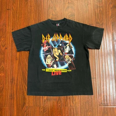 Vtg 90s Def Leppard T-Shirt Sz XL 1992-1993 7 Day Weekend Tour Band Rock Music - Image 1 of 4