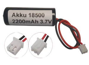 18500 Akku Li-Ion 3,7V 2200mAh Ersatzakku mit Stecker 2S BMS XH 2,54 2 Pin - Bild 1 von 1