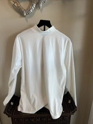 Lexiart Men’s Mock Turtleneck lWhite Shirt Sz XL Extra Soft 80% Cotton 20% Spand - Image 1 of 4