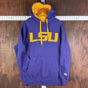 LSU Tigers E5 Fleece Pullover Hoodie Sweatshirt Eye Logo Purple Gold Men XL NCAA - Picture 1 of 7