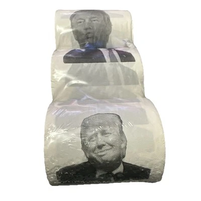 KOMONEE Pack of 3 DONALD TRUMP TOILET ROLLS Novelty Funny Soft Printed Gift Tissue