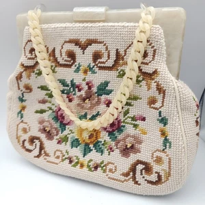 De Colección Floral Aguja Monedero Tapiz Alfombra Bolso Bolso de Mano - Imagen 1 de 12