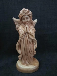 Olivewood Angel statue hand carving from holy land 6.2" - Picture 1 of 7