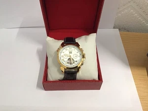 JARAGAR Mens Automatic Luxury Mechanical Watch Black Leather Strap New Boxed - Picture 1 of 8