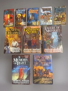 Wheel of Time Book Lot 10 Hardcover Paperback Robert Jordan “signed” 11 12 13 14 - Picture 1 of 18