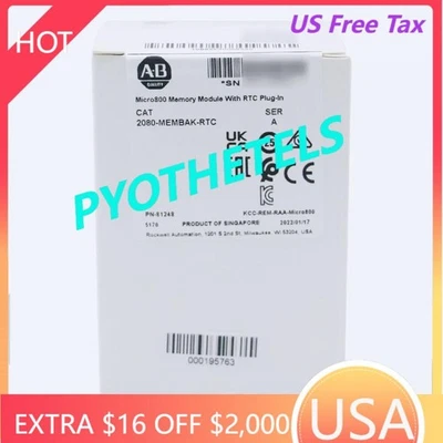 New Allen Bradley 2080-MEMBAK-RTC In Stock Memory Plug In Module 2080MEMBAKRTC - Image 1 of 2