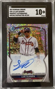 2023 1st Bowman Luis Guanipa Chrome Speckle Auto #/299 Braves SGC 10 - Bild 1 von 4
