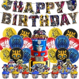 Transformers Cumpleaños Cumpleaños Fiesta Decoración Globos Banner Toppers - Imagen 1 de 5