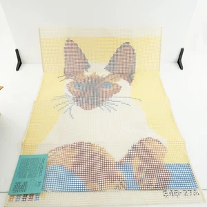 VINTAGE NEW OLD STOCK Shillcraft CAT Latch Hook Rug WALL HANGING RARE 1980S - Picture 1 of 11