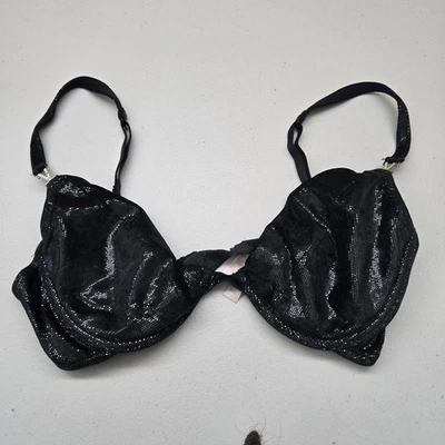Victoria's Secret Women Bra 34C Black Bralette Shiny Rhinestone Showgirl - Image 1 of 4