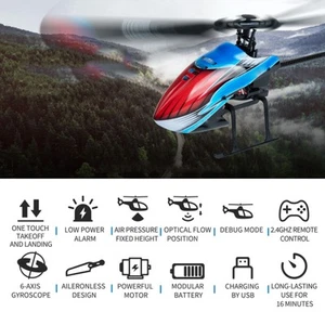(Batería Doble) Helicóptero RC de 2,4 GHz Presión Altitud Mantener Fuerte Potencia AM - Imagen 1 de 24