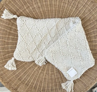 NUEVA Funda de Almohada Tejida Serena & Lily Pescador (14”x40”) - Beige Marfil Foto 1 de 2