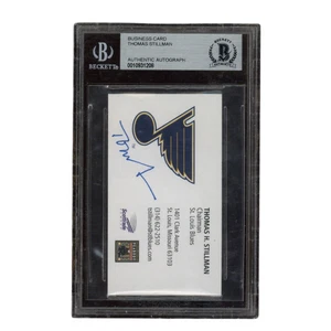 Thomas H Stillman Autographed Signed St Louis Blues Business Card Beckett - Picture 1 of 2