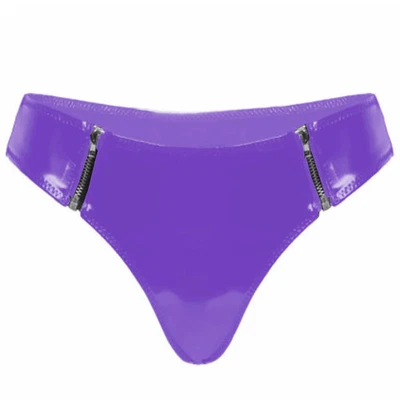Sexy Bragas de Baile de Polo para Mujer Cuero PVC Cintura Baja Cremallera Frontal Sexy Bragas Foto 1 de 4
