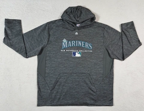 Majestic MLB AuthenticSeattle Mariners Hoodie Pullover w/ Kangaroo Pocket - 2XL Cover