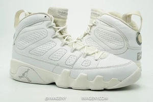 AIR JORDAN 9 IX RETRO USED SIZE 9 ANNIVERSARY WHITE METALLIC SILVER 302370 104 - Picture 1 of 10