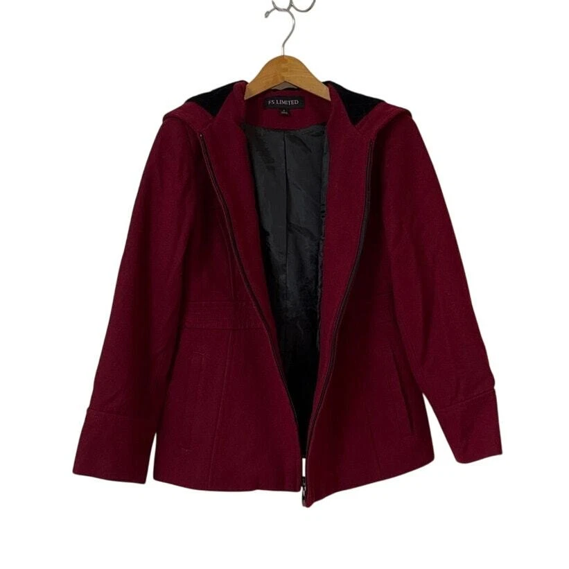 FS Limited Mediano 50% Lana Guisante, Abrigo de Coche con Capucha Forrada de Vellón Acolchada Suave Foto 1 de 4