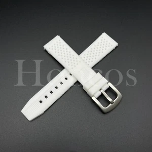 Banda de reloj de silicona perforada suave blanca 20 mm 22 mm correa de goma liberación rápida - Imagen 1 de 4