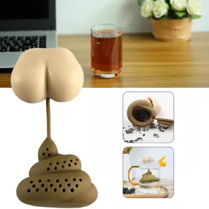Silicone Butt Poop Shaped Tea Bag Strainer Filter Infuser Teaware Herbal Bag - Picture 1 of 12