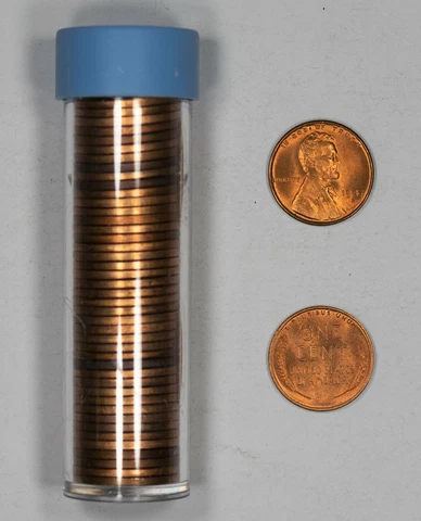 1947 S LINCOLN WHEAT CENTS 1C RED GEM BU BRILLIANT UNC - FULL ROLL 50 COINS Cover