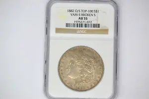 1882-O/S Morgan Dollar- NGC AU-55.  VAM-5 Broken S.  Nice Premium Coin!! - Picture 1 of 5
